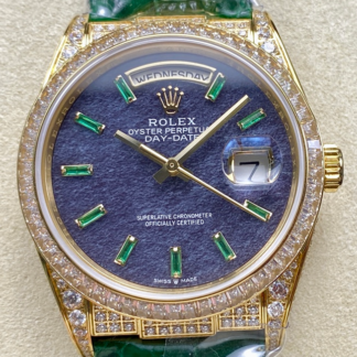 AAA Replica Rolex DayDate 128455TBR 8+ Factory Green Strap Ladies Watch | aaafactory.io