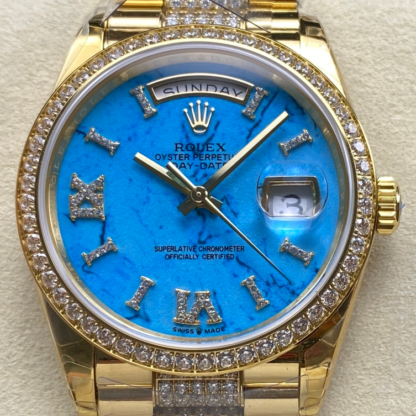 AAA Replica Rolex DayDate m128348rbr-0038 8+ Factory Blue Dial Ladies Watch | aaafactory.io