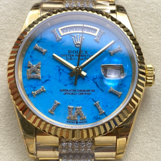 AAA Replica Rolex DayDate m128238-0072 8+ Factory Turquoise Dial Ladies Watch | aaafactory.io