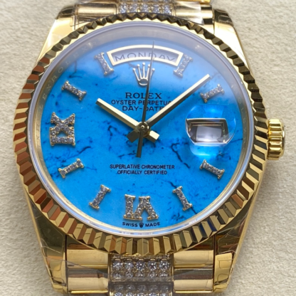 AAA Replica Rolex DayDate m128238-0072 8+ Factory Turquoise Dial Ladies Watch | aaafactory.io