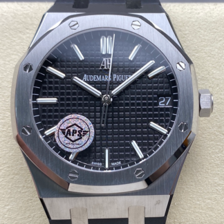 AAA Replica AP Royal Oak 15500ST APS Factory Black Strap Mens Watch | aaafactory.io