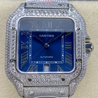 AAA Replica Cartier Santos WSSA0010 AMG Factory Blue Dial Mens Watch | aaafactory.io