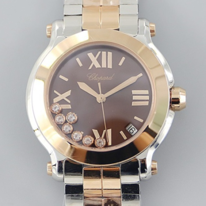 AAA Replica Chopard Happy Diamonds 278488-9003 YF Factory Brown Dial Ladies Watch | aaafactory.io