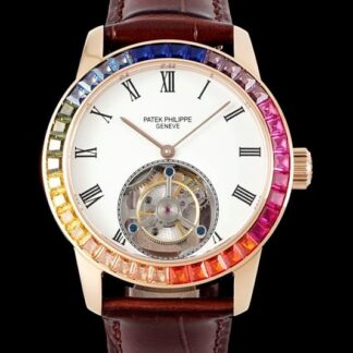 AAA Replica Patek Philippe Tourbillon RMS Factory Brown Strap Mens Watch | aaafactory.io