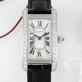 AAA Replica Cartier Tank AF Factory Black Leather Strap Ladies Watch | aaafactory.io