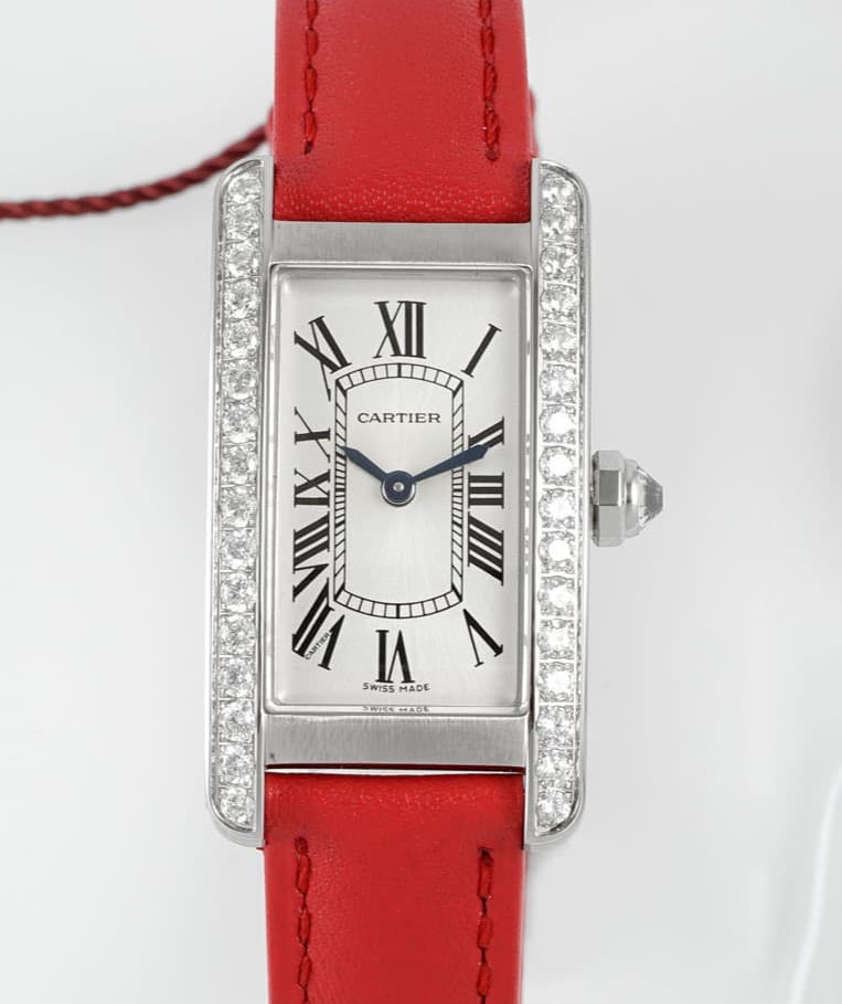 AAA Replica Cartier Tank AF Factory Red Leather Strap Ladies Watch | aaafactory.io