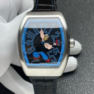 AAA Replica Franck Muller Vanguard V45 SC DT Popeye ABF Factory Black Strap Mens Watch | aaafactory.io