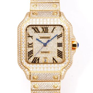 AAA Replica Cartier Santos Moissanite F4 Factory Mens Watch 40MM | aaafactory.io
