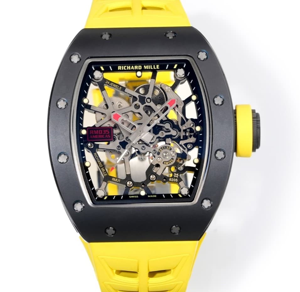 AAA Replica Richard Mille RM035 Nadal NEW Factory Yellow Strap Mens Watch | aaafactory.io