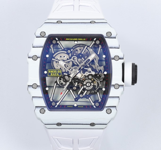 AAA Replica Richard Mille RM35-01 ZF Factory White Rubber Strap Mens Watch | aaafactory.io